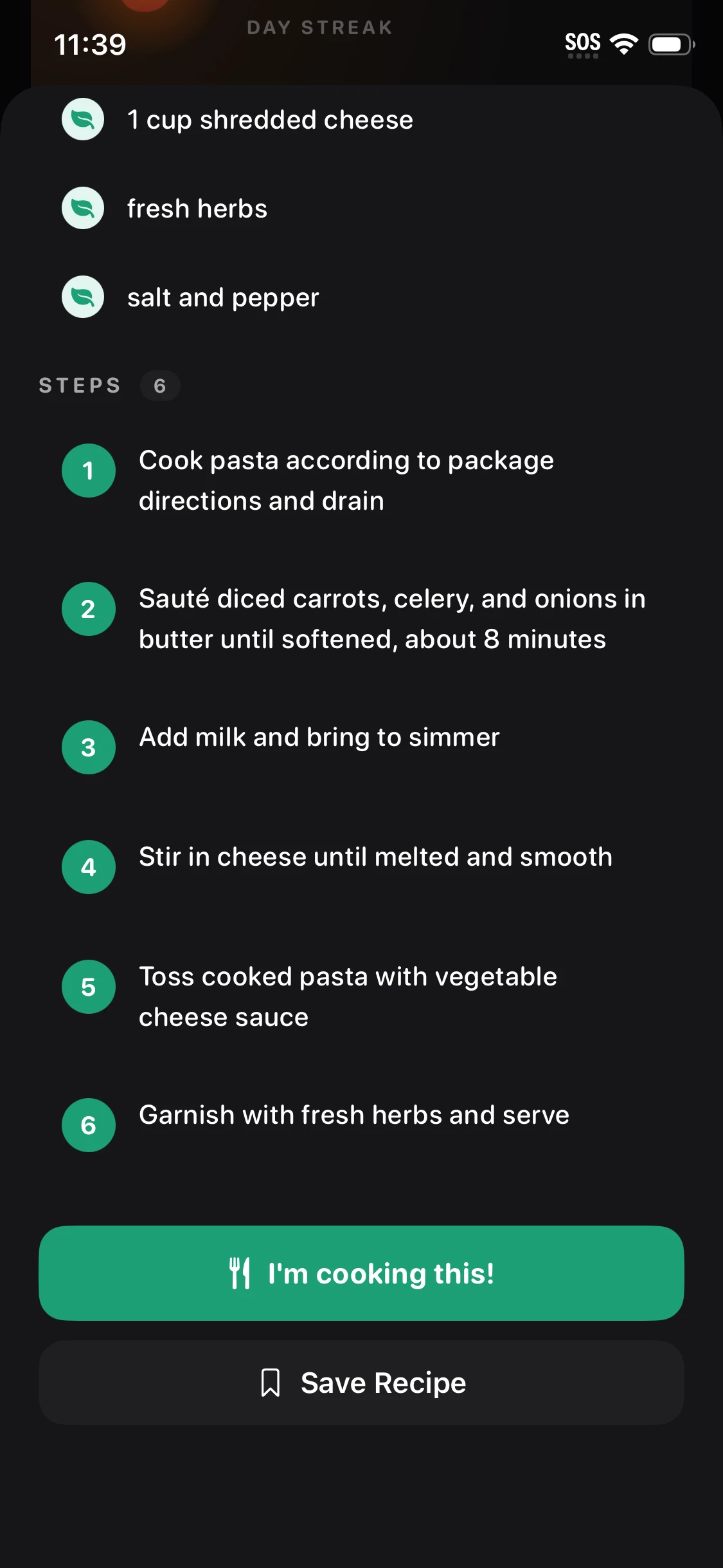 Gurt AI step-by-step cooking checklist